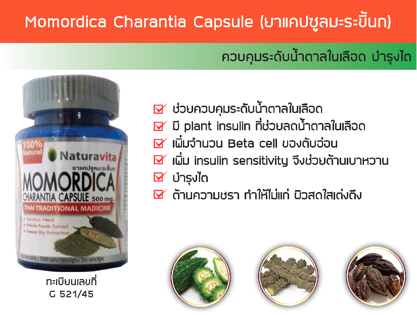  Momordica Charantia Capsule (มะระขี้นกสกัดชนิดแคปซูล) 